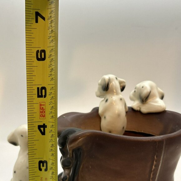 Vtg Lipper and Mann Porcelian Playful Dalmatian‎ Puppy/Dog  in Boot Firehouse - Picture 11 of 13
